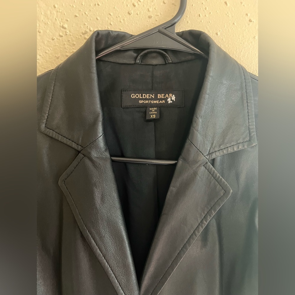 Golden Bear genuine long leather jacket